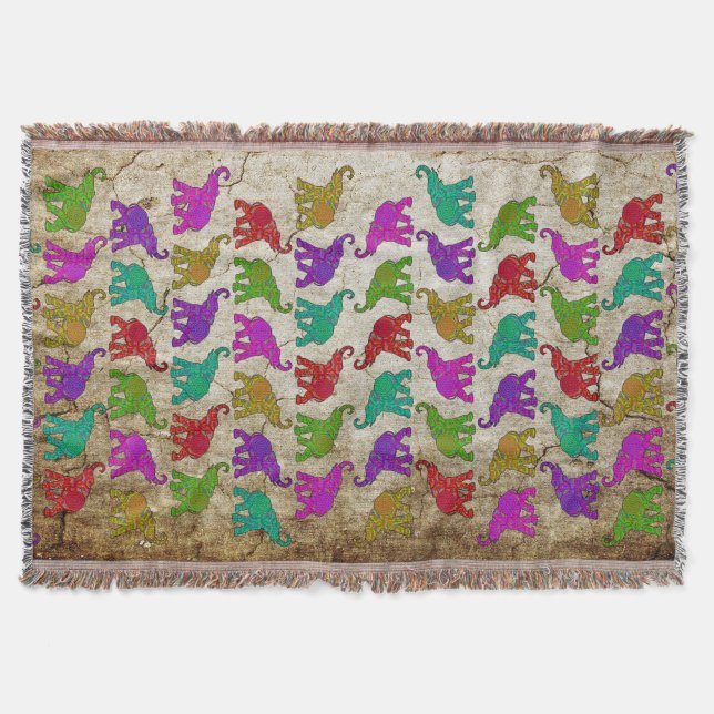 Elephant Walk Muster Fliesen Design Decke (Vorderseite)
