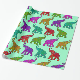 Elephant Walk Muster Fliesen Design Geschenkpapier