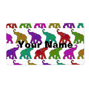 Elephant Walk Muster Fliesen Design + Ihr Text