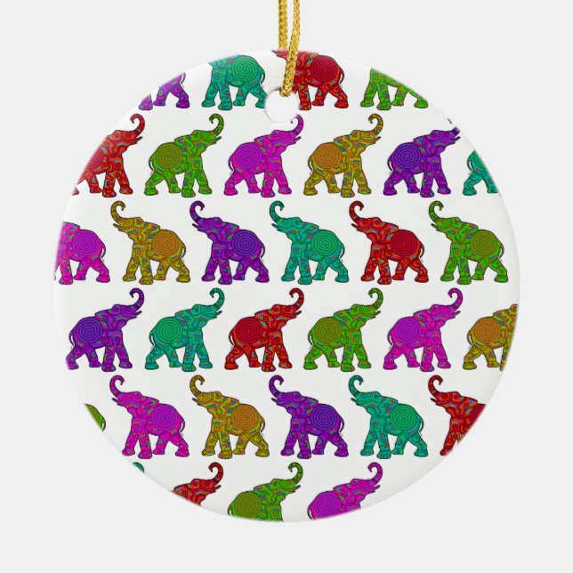 Elephant Walk Muster Fliesen Design Keramik Ornament (Vorne)