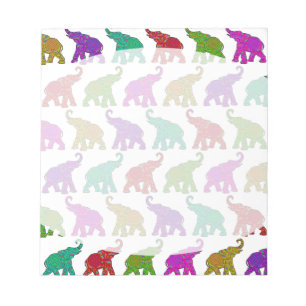 Elephant Walk Muster Fliesen Design Notizblock