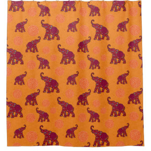 Elephant Walk Muster + Ihr Backgr. Ideen Duschvorhang