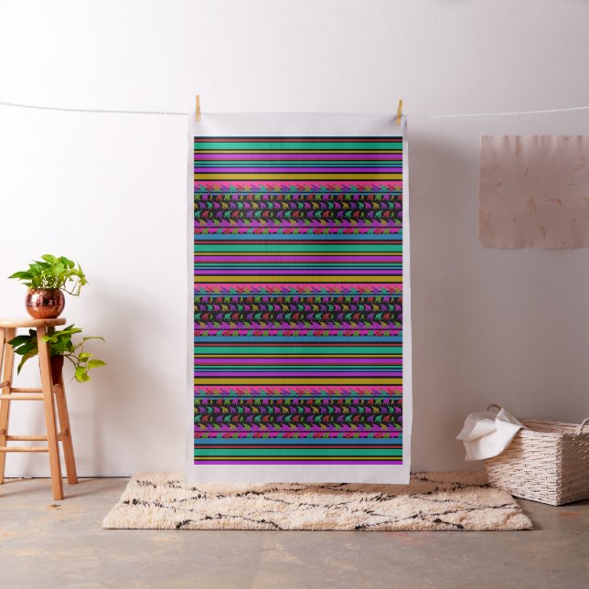 Elephant Walk & Stripes Muster + Ihre Ideen Stoff (Beispiel)