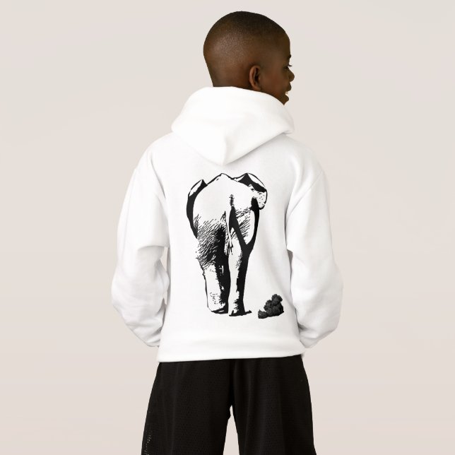 Elephant Walk T - Shirt Hoodie (Schwarz voll)