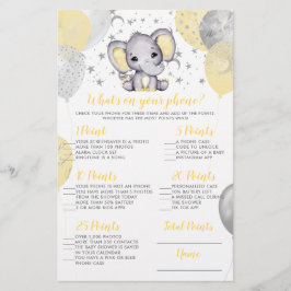 Elephant Was ist auf Ihrem Handy Baby Shower Game?