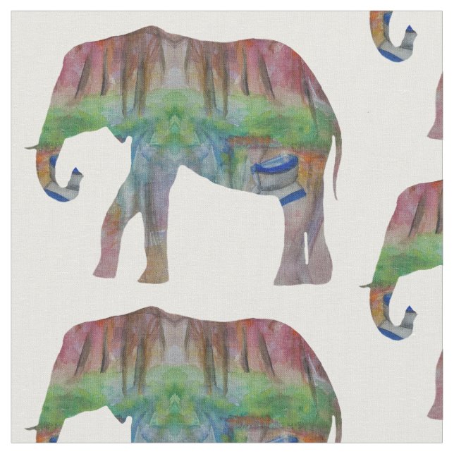Elephant Watercolor Art Stoff (Nahaufnahme)