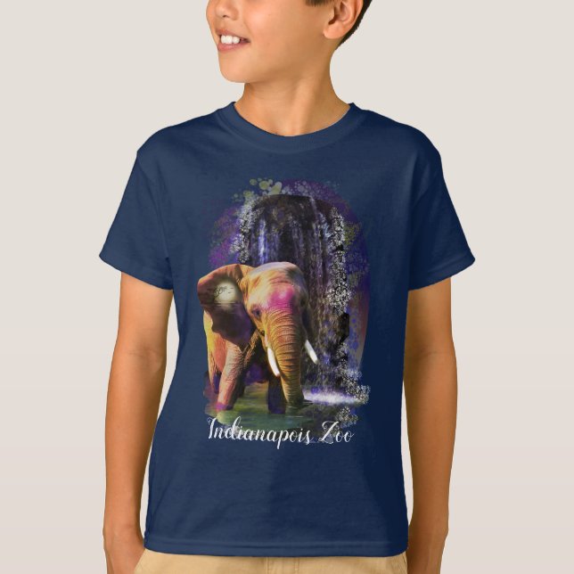 Elephant Waterfall Indianapolis Zoo T-Shirt (Vorderseite)