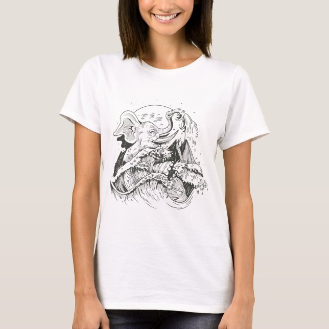 Elephant Waves T-Shirt (Vorderseite)