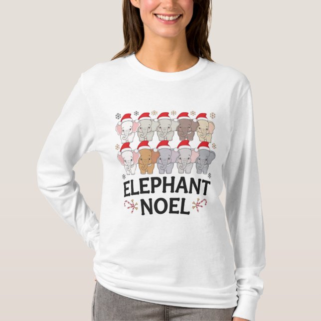 Elephant Weihnachten Cheer Festive Holiday Sweetsh T-Shirt (Vorderseite)