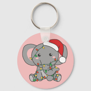 Elephant Weihnachts-Wintertiere Elephants Keycha Schlüsselanhänger