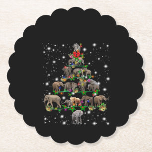 Elephant Weihnachtsbaum bedeckt durch Blitzlicht Untersetzer