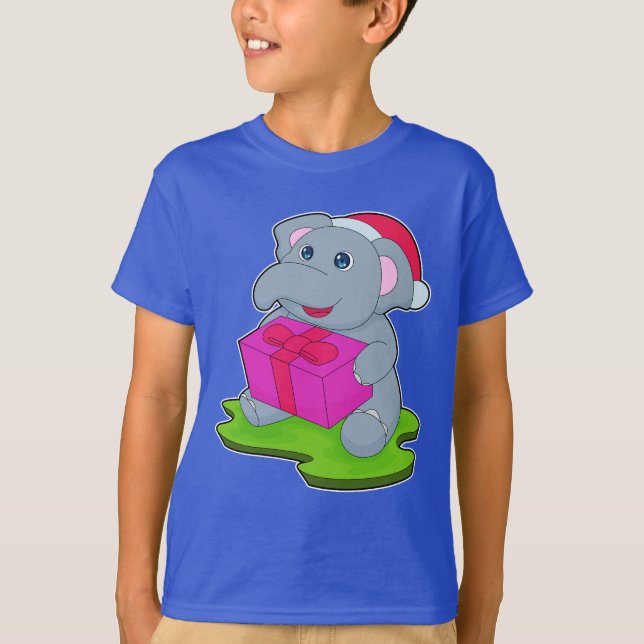Elephant Weihnachtspaket T-Shirt (Vorderseite)