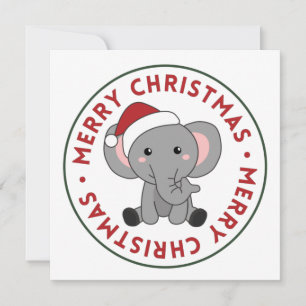 Elephant Weihnachtsschnee Wintertiere Elefanten I Einladung