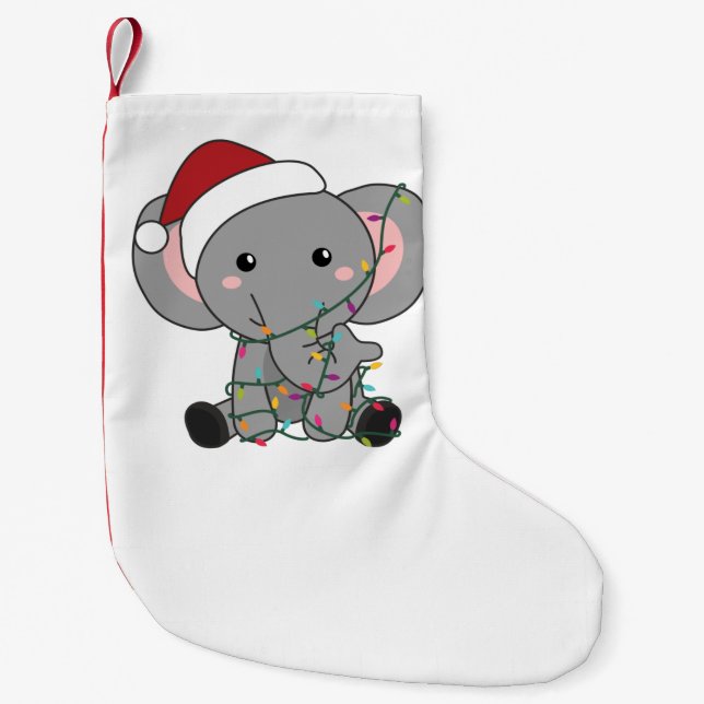 Elephant Weihnachtsschnee Wintertiere Elefanten Kleiner Weihnachtsstrumpf (Vorderseite)