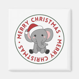 Elephant Weihnachtsschnee Wintertiere Elefanten m Magnet