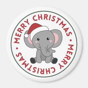 Elephant Weihnachtsschnee Wintertiere Elefanten m Magnet