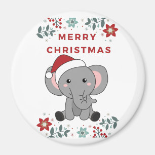 Elephant Weihnachtsschnee Wintertiere Elefanten Magnet