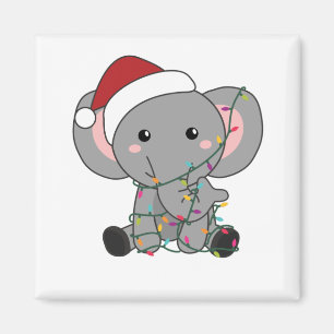 Elephant Weihnachtsschnee Wintertiere Elefanten Magnet