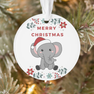 Elephant Weihnachtsschnee Wintertiere Elefanten Ornament