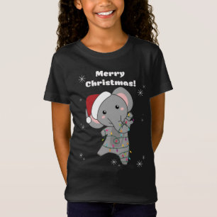 Elephant Weihnachtsschnee Wintertiere Elefanten T-Shirt