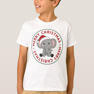 Elephant Weihnachtsschnee Wintertiere Elefanten T-Shirt