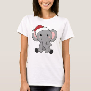 Elephant Weihnachtsschnee Wintertiere Elefanten T-Shirt