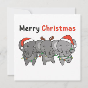Elephant Weihnachtstiere Elefanten frohe Einladung