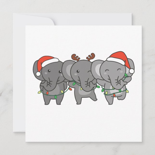 Elephant Weihnachtstiere Niedlich Invitati Einladung