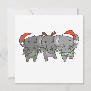 Elephant Weihnachtstiere Niedlich Invitati Einladung