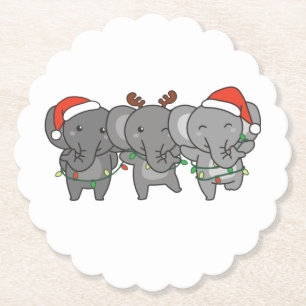 Elephant Weihnachtstiere Niedlich Paper Co Untersetzer