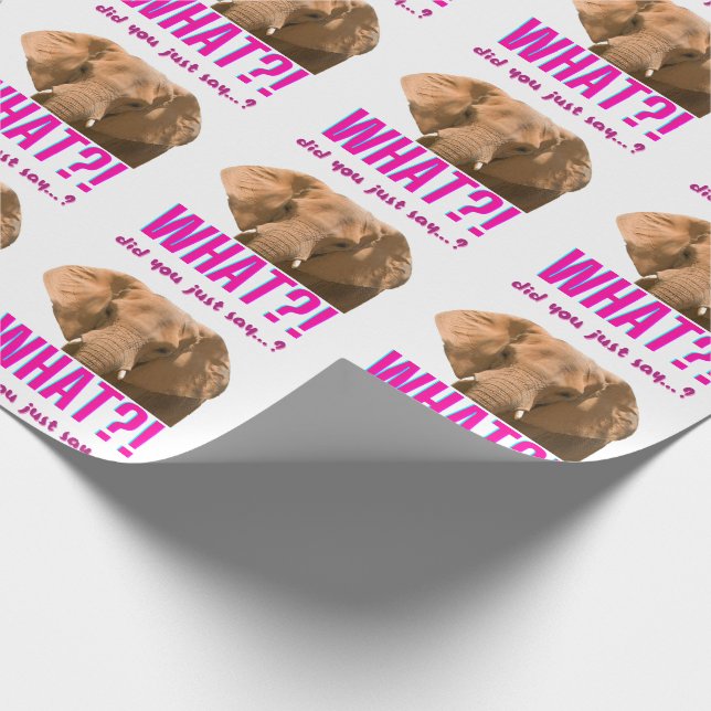 Elephant What Did You Just Say? Geschenkpapier (Ecke)