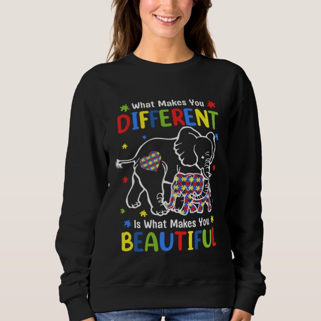Elephant What Makes You Different Autism Awareness Sweatshirt (Vorderseite)