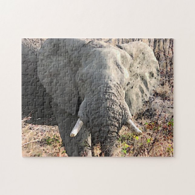 Elephant Wild Animals Art Puzzle (Horizontal)