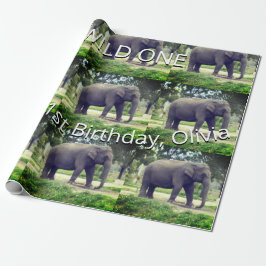 Elephant Wild One Birthday Pattern Art Geschenkpapier