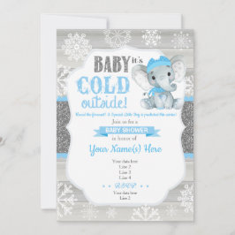Elephant Winter Einladung für Baby-Dusche