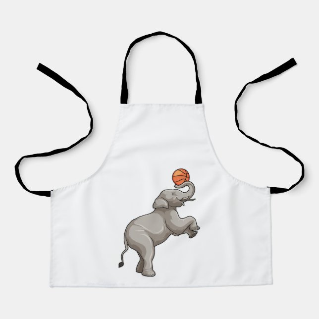 Elephant with Basketball Schürze (Vorderseite)