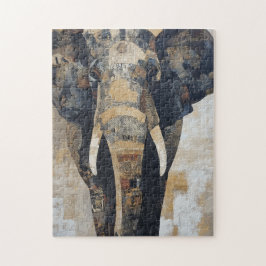 Elephant with Benin designs on body Puzzle