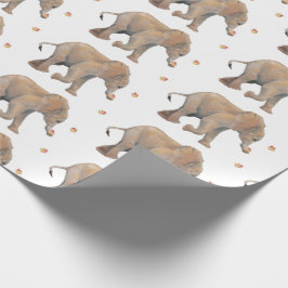 Elephant with cupcakes XL gift wrap Geschenkpapier