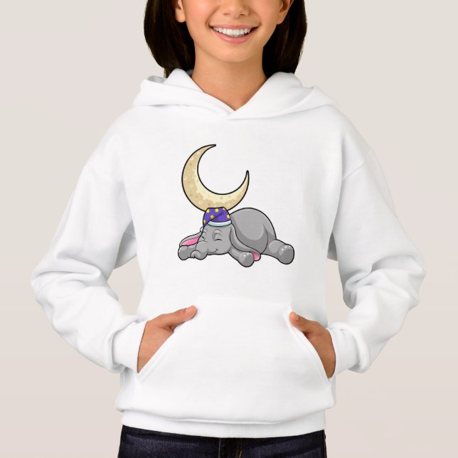 Elephant with Moon Hoodie (Vorderseite)