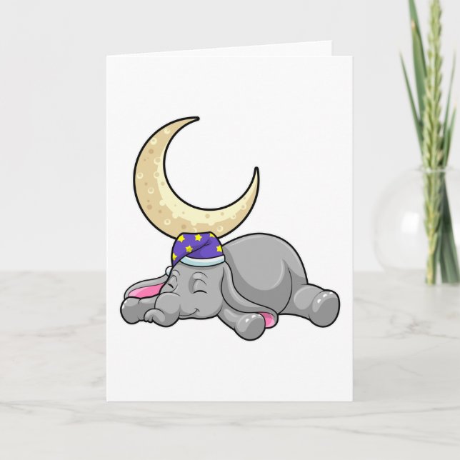 Elephant with Moon Karte (Vorderseite)