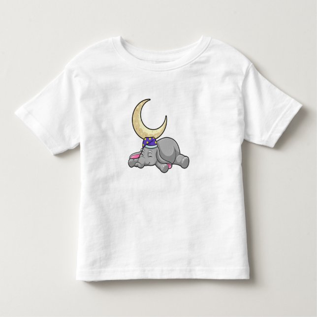 Elephant with Moon Kleinkind T-shirt (Vorderseite)