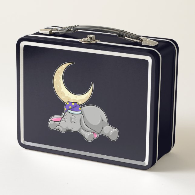 Elephant with Moon Metall Brotdose (Vorderseite)