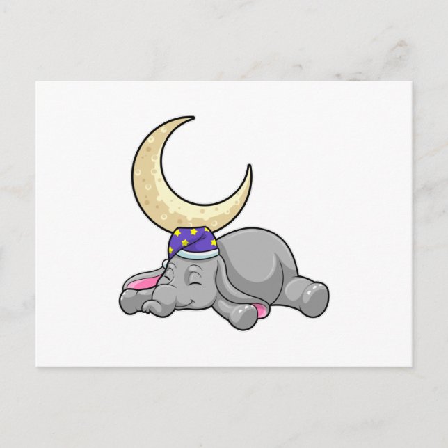 Elephant with Moon Postkarte (Vorderseite)