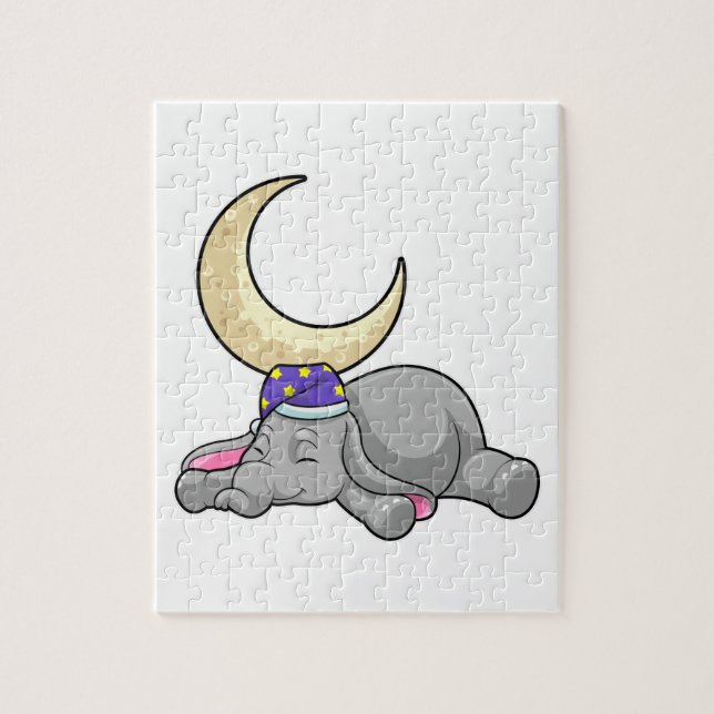 Elephant with Moon Puzzle (Vertikal)