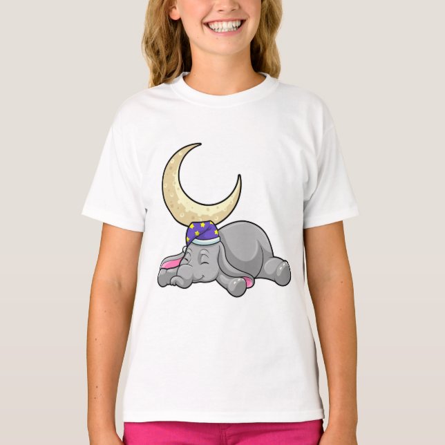 Elephant with Moon T-Shirt (Vorderseite)