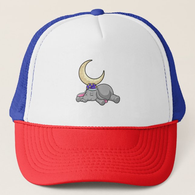 Elephant with Moon Truckerkappe (Vorderseite)