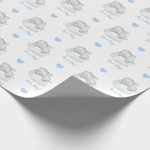 Elephant Wrapping Paper (Blue Personalisiert Cloud Geschenkpapier