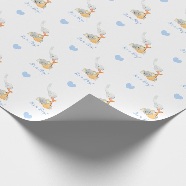 Elephant Wrapping Paper (Blue Personalisierte) Sto Geschenkpapier (Ecke)