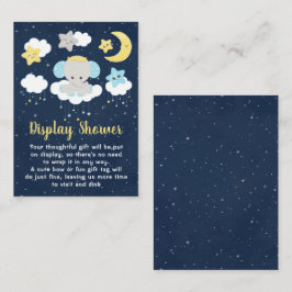 Elephant Yellow and Navy Display Baby Dusche Begleitkarte