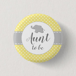 Elephant Yellow Baby Shooting Tante zu sein Button